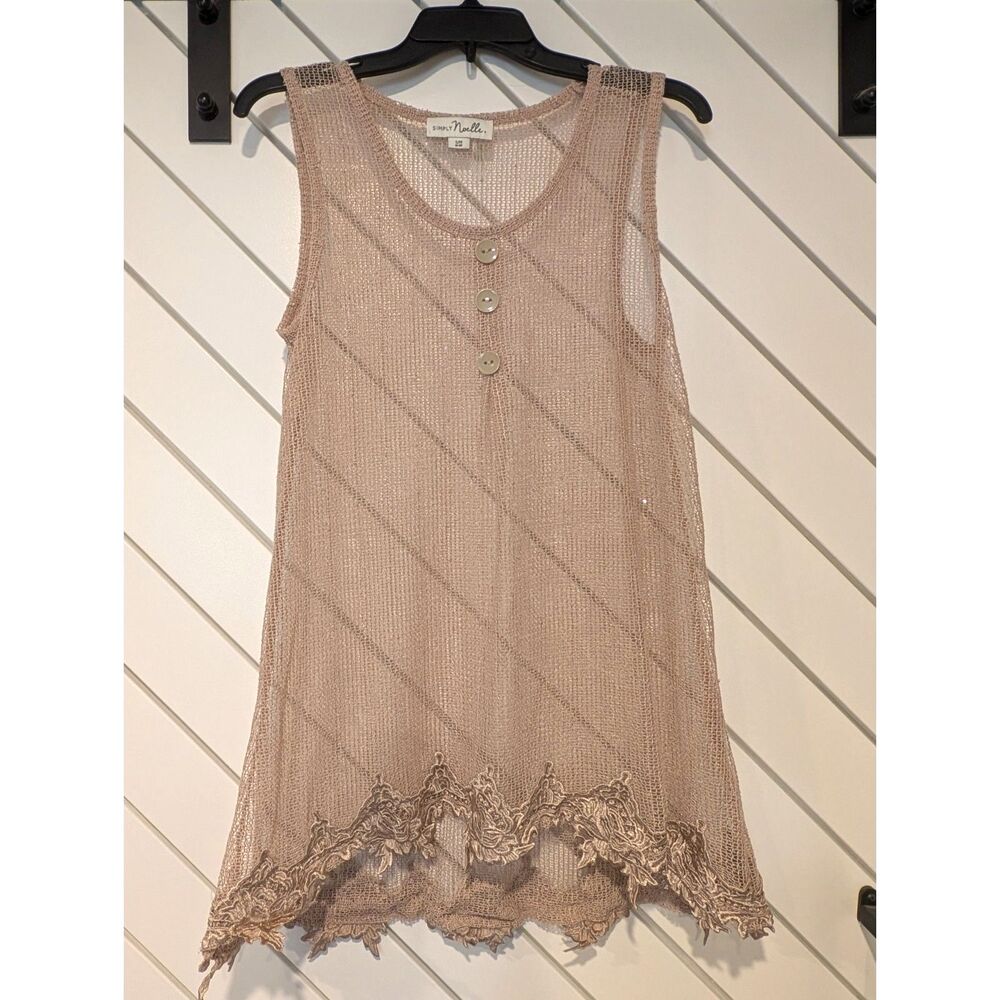 Simply Noelle Boho Sheer Lace Tunic Top Cover Up Size Small/Medium